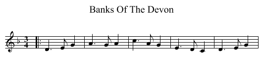 Banks Of The Devon - staff notation