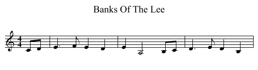 Banks Of The Lee - staff notation