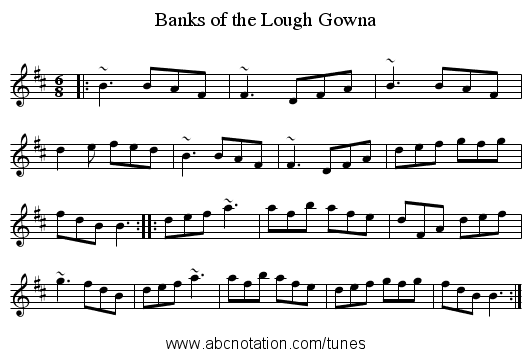 Banks of the Lough Gowna - staff notation