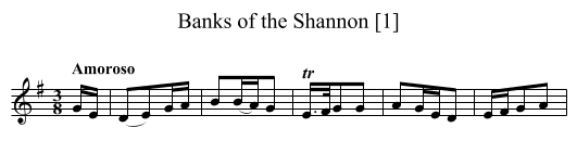 Banks of the Shannon [1] - staff notation