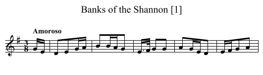 Banks of the Shannon [1] - staff notation