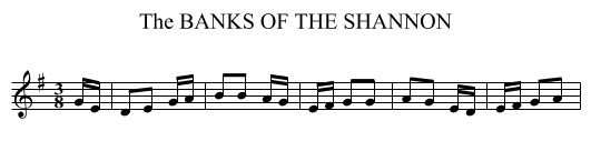 BANKS OF THE SHANNON, The - staff notation