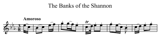 Banks of the Shannon, The - staff notation