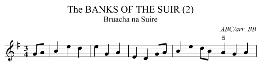 BANKS OF THE SUIR (2), The - staff notation