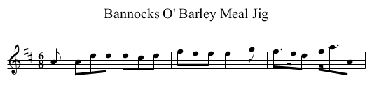 Bannocks O' Barley Meal Jig - staff notation