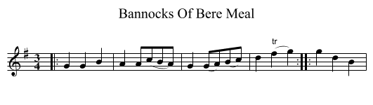 Bannocks Of Bere Meal - staff notation