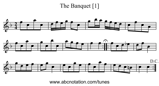 Banquet [1], The - staff notation