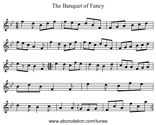 Banquet of Fancy, The - staff notation
