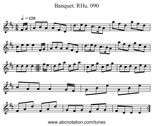 Banquet. RHu. 090 - staff notation