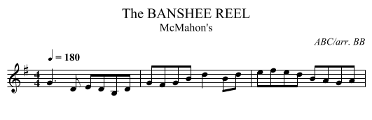 BANSHEE REEL, The - staff notation