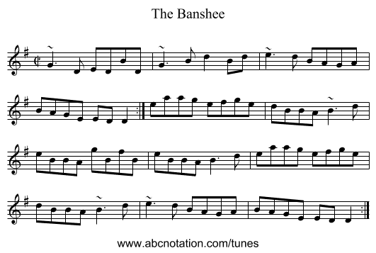 Banshee, The - staff notation