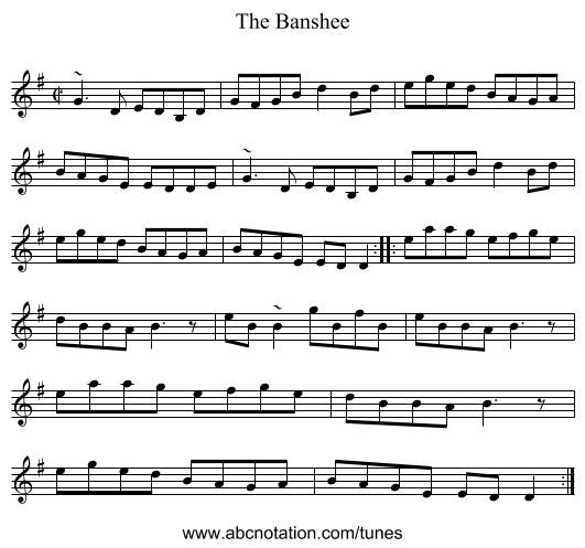 Banshee, The - staff notation