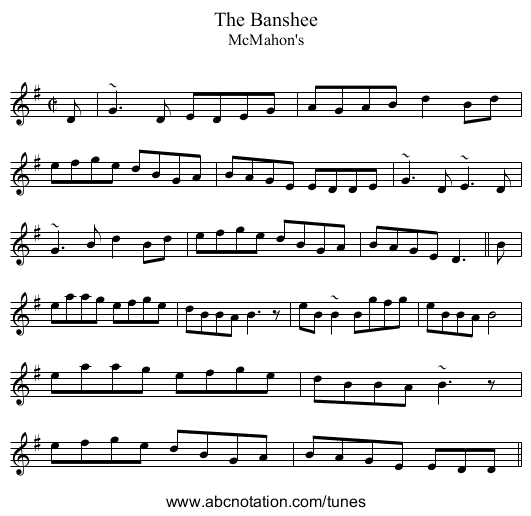 Banshee, The - staff notation