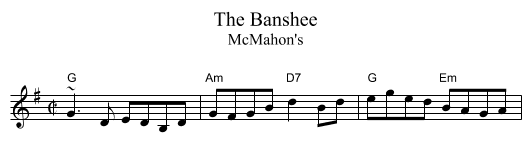 Banshee, The - staff notation