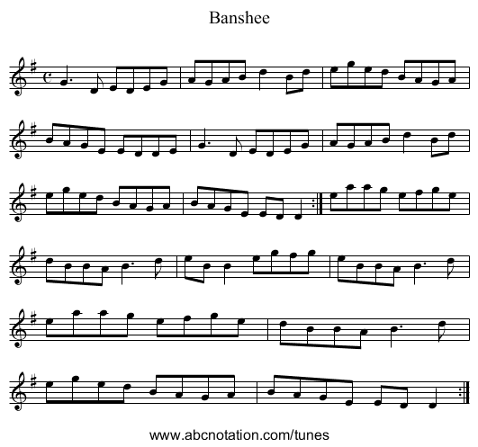 Banshee - staff notation