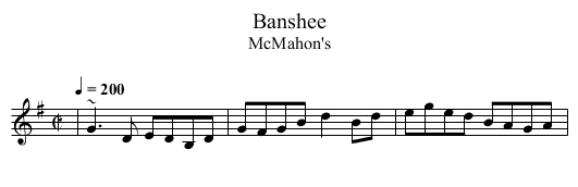 Banshee - staff notation