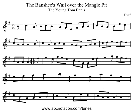 Banshee's Wail over the Mangle Pit, The - staff notation