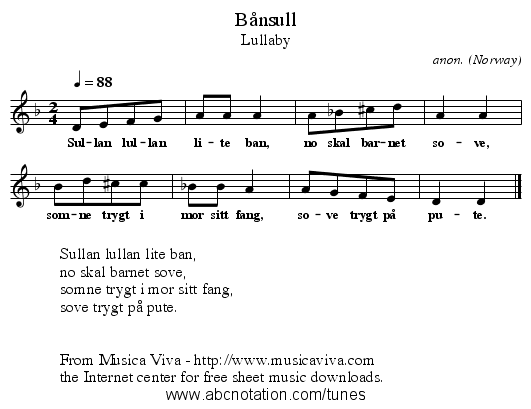 B&aring;nsull - staff notation