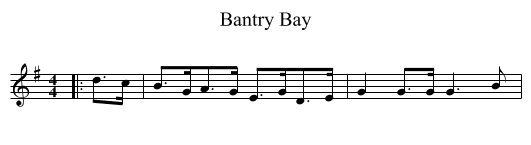 Bantry Bay - staff notation