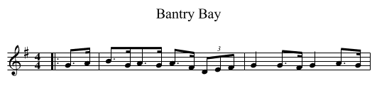 Bantry Bay - staff notation