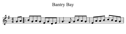 Bantry Bay - staff notation
