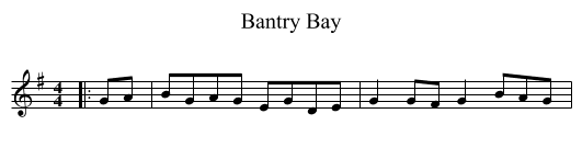 Bantry Bay - staff notation