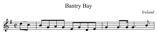Bantry Bay - staff notation
