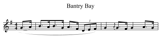Bantry Bay - staff notation