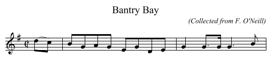 Bantry Bay - staff notation