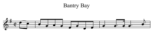 Bantry Bay - staff notation