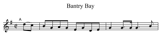 Bantry Bay - staff notation