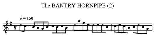 BANTRY HORNPIPE (2), The - staff notation