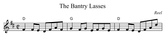 Bantry Lasses, The - staff notation