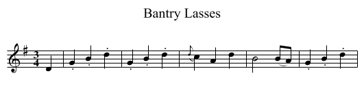 Bantry Lasses - staff notation