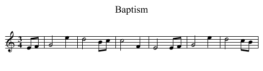 Baptism - staff notation