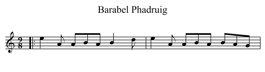 Barabel Phadruig - staff notation