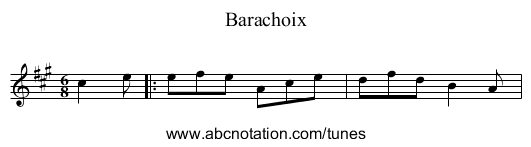 Barachoix - staff notation