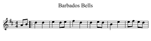 Barbados Bells - staff notation