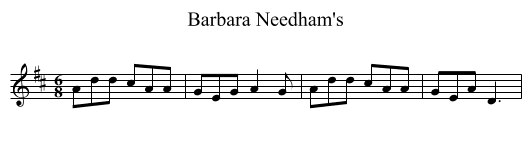 Barbara Needham's - staff notation
