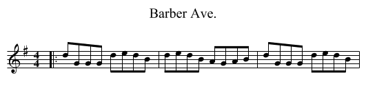 Barber Ave. - staff notation