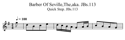 Barber Of Seville,The,aka. JBs.113 - staff notation