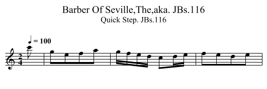 Barber Of Seville,The,aka. JBs.116 - staff notation