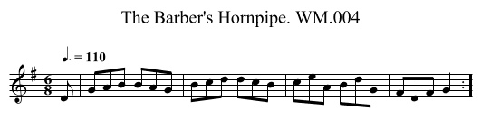 Barber's Hornpipe. WM.004, The - staff notation