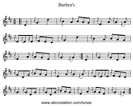 Barbra's - staff notation