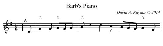 Barb's Piano - staff notation