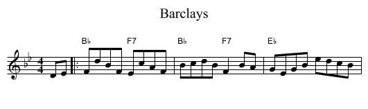 Barclays - staff notation