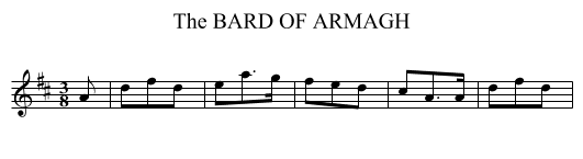 BARD OF ARMAGH, The - staff notation