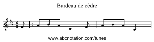 Bardeau de cèdre - staff notation