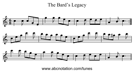 Bard’s Legacy, The - staff notation