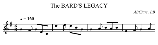 BARD'S LEGACY, The - staff notation